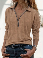 Maylis™ | Elegant Sweater Zip-Up Top