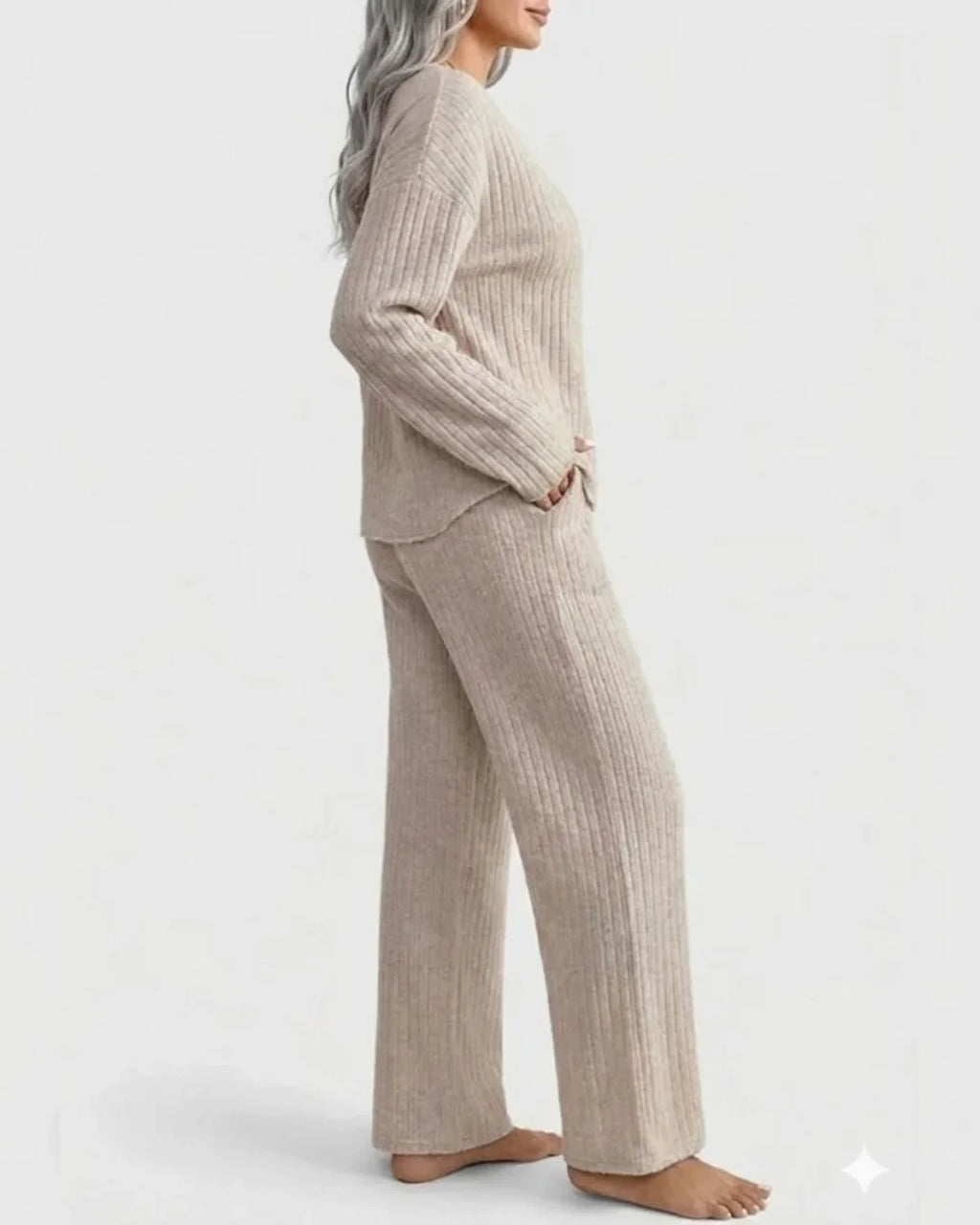 Lorenza™ | Ribbed V-neck two-piece lounge set