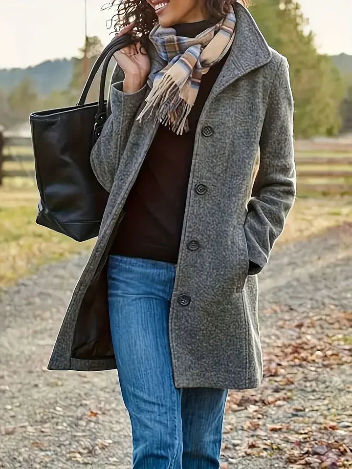 Aline™ | Long Casual Wool Coat