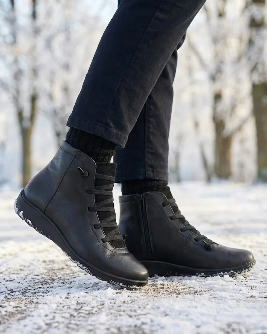 Anatolia™ | Leather-and-suede lace-up high-top ankle boots