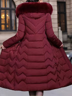 Perrine™ | Faux-Fur Collar Long Puffer Coat