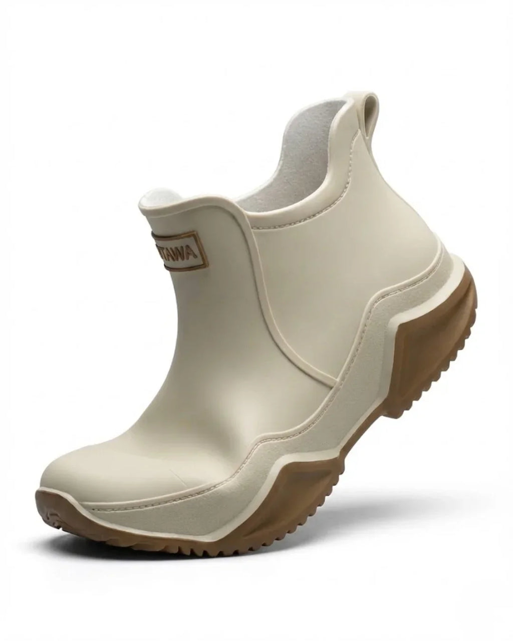 Amandine™ | Waterproof rubber lug-sole ankle rain boots