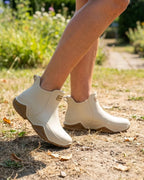 Amandine™ | Waterproof rubber lug-sole ankle rain boots