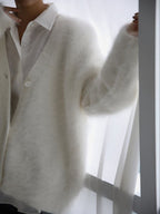 Fortunata™ | Fluffy V-neck button cardigan