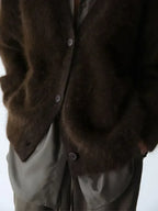 Fortunata™ | Fluffy V-neck button cardigan