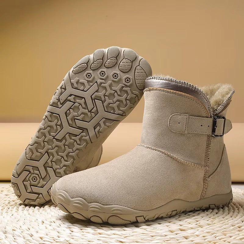 Elaine™ | Buckled suede ankle snow boots